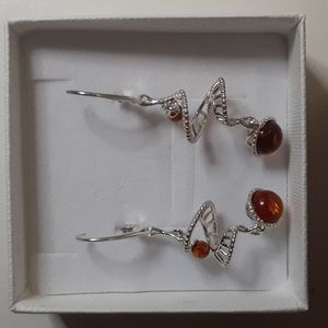 Silver earrings with gems
